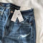 American Eagle Dark Wash Strigid Ripped Mom Jeans Photo 7