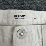 HUDSON Size 27 White 'Remi' High Rise Straight Cropped Frayed Hem Jeans‎ Photo 2