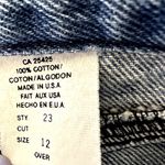 VTG Opal By Lorraine Wardy High Waisted Jeans Floral Leather Cotton Pocket 12 32 Blue Photo 3