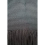 Sandro Paris Rib Knit Mini Skirt Flounce Hem Pleated Bodycon Black Size 1 Small Photo 3