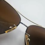 Coach  Stefanie Gold & Brown Aviator Polarized Sunglasses Photo 13