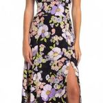 AFRM Jamie Print Open Back Maxi Dress Noir Summer Bouquet Floral Sz Small Purple Photo 0