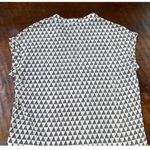 Pleione Short Sleeve Blouse w White/Black Geo Pattern Dolman Sleeves Career - M Photo 8