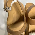 Nisolo all day open toe clog sandals wood leather‎ women’s size 7.5 almond color Tan Photo 3