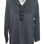 Very J  gray & black‎ hooded cross cross long sweatshirt small Photo 0