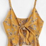 Zaful Floral Tie Front Crop Top Photo 0