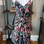 Amanda Uprichard Ellie Floral Gown Black Womens Size Medium Photo 4