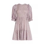 Sea NYC Ida Lavender Floral Puff Sleeve Knee Length Sundress Retro Y2K Style XL Purple Photo 2