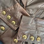 Guess Vintage Chocolate Brown Fitted Leather Jacket Photo 7