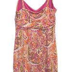 Ann Taylor Loft Paisley Ruched Dress Pink Orange 6 Photo 1
