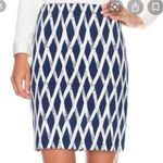 J. McLaughlin  Navy Blue White Skirt diamond high rise stretch Photo 0