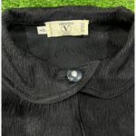 Valentino Studio VTG Textured Long Sleeve Silk Shirt Rhinestone Button EU42 US8 Black Size 8 Photo 3