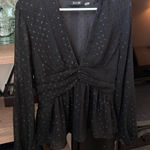 DO+BE Black Long Sleeve Dressy Blouse Size‎ Medium Photo 0