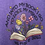 Gildan Book shirt small woman 100% cotton purple bookworm handmade NEW Photo 2