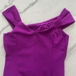 Rickie Freeman Teri Jon Maxi dress Magenta Sz 14 Chic Asymmetrical Shoulder Gown Purple Photo 6