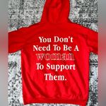 Mayfair Group The  Woman Support Cotton Zip-up Hoodie In Red Photo 6