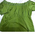 Caribbean Joe 's Off the Shoulder Green Top with Shimmer PXL Photo 1