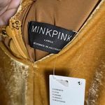 New‎ Mink Pink Women's Golden Bodycon Velvet Touch Ruched Dress Large Photo 5