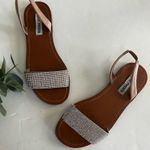 Steve Madden  Rock Tan Rhinestone Flat Sandals. Size 7.5 Photo 0