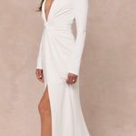 Lulus New Stunning Romance White Long Sleeve Mermaid Maxi Dress Photo 2
