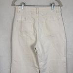 Kensie The Wide Leg White Denim Cropped Raw Hem Split Ankle Petite Friendly Size 6/28 Photo 7