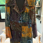 Pura Vida  Multicolor Paisley Trench Coat size 8 Photo 0