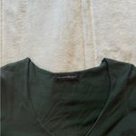 Brandy Melville Forest Green V-Neck Long Sleeve Top M Photo 2