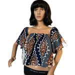 American Vintage Vintage Royal Native crop off or on the shoulder crop print top size small Photo 12