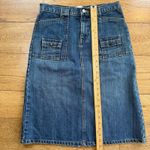 Gap Genuine Y2K Denim Midi Skirt Flap Pockets SZ 4 Med Wash Stretch Photo 7