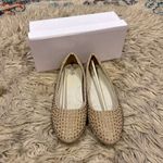 Gold bejeweled flat dress shoes size 6 NEW Photo 0