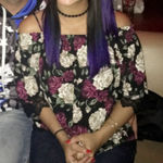 Iz Byer  Small Black Floral Blouse Lace on Bottom Photo 0