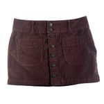 Free People We The Sz 27 Joanie Cord Mini Skirt Brown Low Rise Coquette Boho Photo 2
