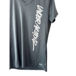 Under Armour  Loose Fit  Gray V-Neck Short Sleeve T-Shirt Women's Medium Photo 3