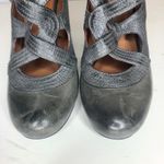 Miz Mooz Soho Mary Jane Pump Womens 8 Gray Green Leather Derby Strappy Heel Photo 4