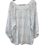 Sunny Leigh  White & Black Polka Dot Button Down Flowy Blouse Photo 3