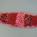 D&Y  womens knit red and pink winter Headband with button and flower OS Photo 2
