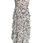Hutch Elsa Pink Black Animal Print Ruffle High-Low Wrap Dress Size Small Photo 9
