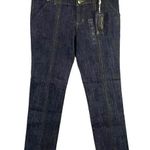 Boom Boom Jeans Boom Boom dark denim bootcut jeans gold stitching and trim juniors Size 7 Photo 0