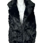 Forever 21  Women's Black Faux Fur Sleeveless Pocket Collar Vest Jacket Size S Photo 0