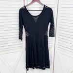 Free People To The Point Lace Cutouts Stretch Skater Dress Black Small Gothic Photo 8