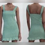 ZARA  Mint Green Ruffle Mini Dress Size Small Photo 1