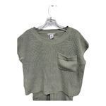 Sincerely Jules Olive Green Flare Leg Lounge Knit Sweater Set Short Sleeve XS Photo 3