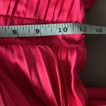 Sincerely Jules  satin Deep V Neck Accordion Pleated Hot Pink Satin Dress Xs Photo 6
