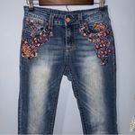 Grace in LA Flare Wide Leg Jeans with Embroidery Blue Size 26 Photo 1