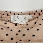 ASTR  The Label Pink Blush Clip Dot Smocked Chiffon Mini Dress Size Large Photo 4
