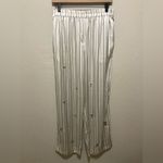 NWT By Anthropologie Silky Bejeweled Pajama Bottoms Size Medium Cream Old Money Photo 3
