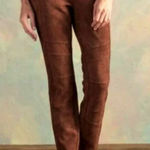 Sundance  Luxe Dreams‎ Leggings Faux SuedeAmber Brown Pants Women's Size 14 Photo 0