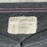 Aeropostale Shirt Juniors Large Gray Pink Logo Henley Neutral Casual Bella Swan Photo 4