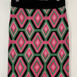 NWT Lilly’s Kloset Vibrant Geometric Knit Skirt One Size Office Preppy Career Green Photo 0