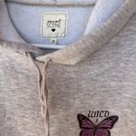 Social Scene Gray Hoodie with Pink Butterfly Design Size XS Photo 2